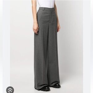 NWT RED Valentino grey wool blend high waist wide leg trousers pants, EU40/US 4